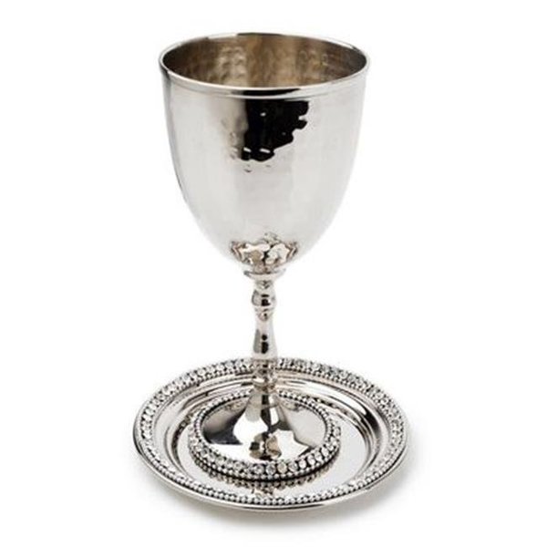 Classic Touch Decor Classic Touch décor SDKC69 Kiddush Cup on Tray with Stones SDKC69